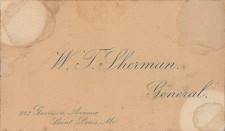 Lot #422 William T. Sherman Visiting Card - Image 2
