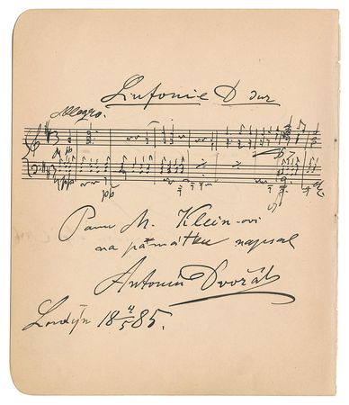 Lot #661 Antonin Dvorak: Marvelous musical quote from the 'New World' composer - Image 1