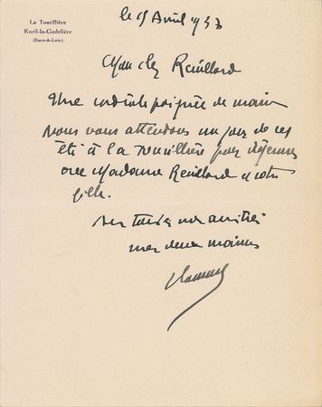 Lot #571 Maurice de Vlaminck Handwritten Letter Signed - Image 1