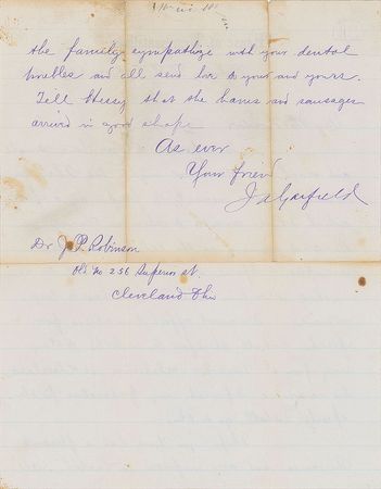 Lot #44 James A. Garfield: Preparing a speech on 