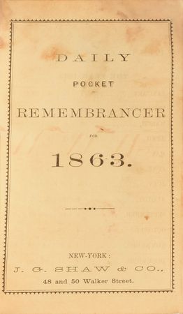 Lot #404 Gettysburg: A New Hampshire private's diary from 
