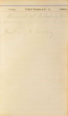 Lot #404 Gettysburg: A New Hampshire private's diary from 