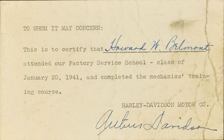 Lot #182 Harley-Davidson: Arthur Davidson Manual - Image 1