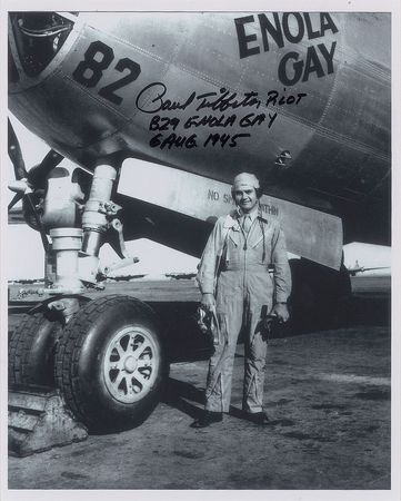Lot #430 Enola Gay: Tibbets and Ferebee Signed Photographs - Image 1