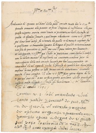 Lot #414 Andrea Doria Handwritten Letter Signed - Image 1