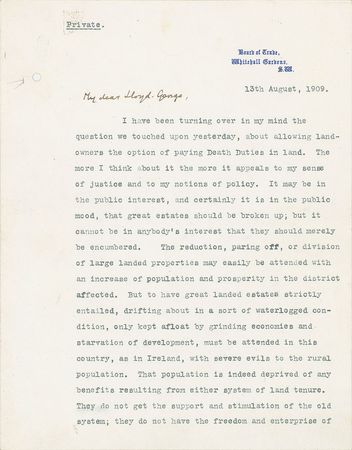 Lot #213 Winston Churchill: To David Lloyd George on 