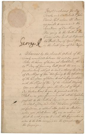Lot #237 King George I: The British king aims to protect Sweden from Peter the Great - Image 1