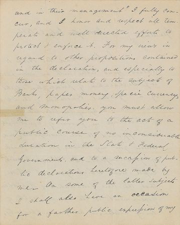 Lot #19 Martin Van Buren: Vice President Van Buren endorses a Democratic Party statement 