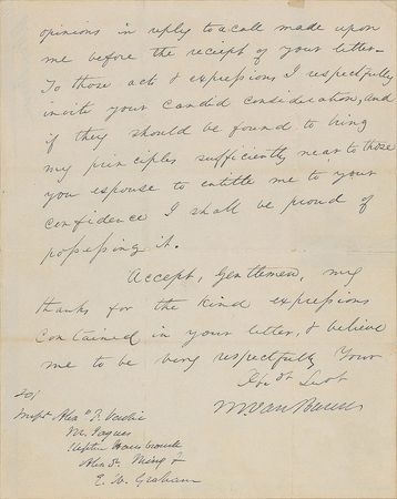 Lot #19 Martin Van Buren: Vice President Van Buren endorses a Democratic Party statement 