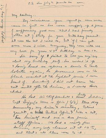 Lot #73 Dwight D. Eisenhower: A birthday letter from Ike, listing his closest aides (