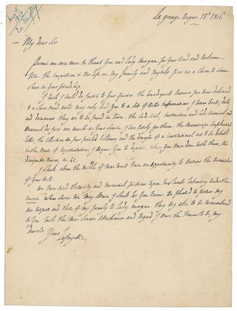 Lot #402 Marquis de Lafayette Archive of (18) Items: Extensive archive revealing the Marquis de Lafayette's thoughts on the military, politics, and change in France - Image 5