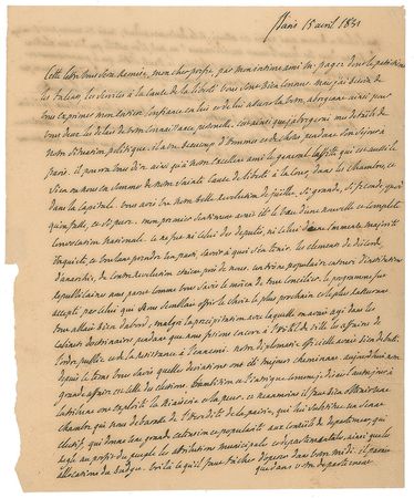 Lot #402 Marquis de Lafayette Archive of (18) Items: Extensive archive revealing the Marquis de Lafayette's thoughts on the military, politics, and change in France - Image 6