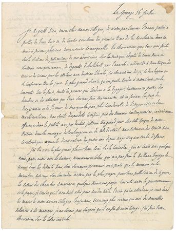 Lot #402 Marquis de Lafayette Archive of (18) Items: Extensive archive revealing the Marquis de Lafayette's thoughts on the military, politics, and change in France - Image 9
