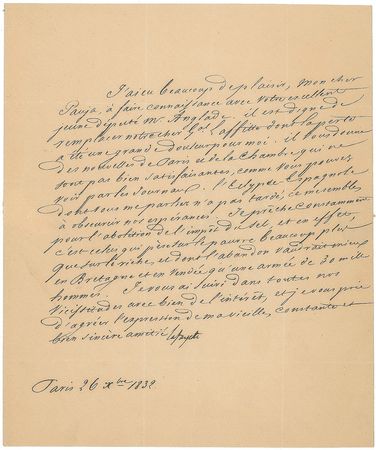 Lot #402 Marquis de Lafayette Archive of (18) Items: Extensive archive revealing the Marquis de Lafayette's thoughts on the military, politics, and change in France - Image 13