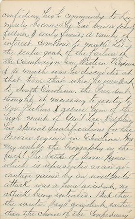 Lot #403 Jefferson Davis: The Confederate president defends his commander: 