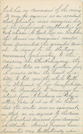 Lot #403 Jefferson Davis: The Confederate president defends his commander: 