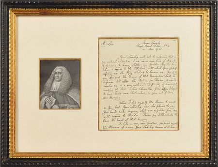 Lot #207 William Blackstone: Rare letter from one of history's most influential jurists - Image 1