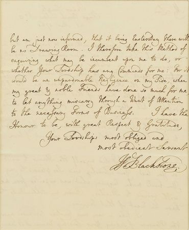 Lot #207 William Blackstone: Rare letter from one of history's most influential jurists - Image 3