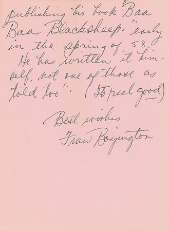 Lot #424 Pappy Boyington Signed Photograph - Image 3