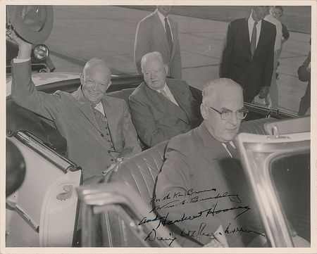 Lot #77 Dwight D. Eisenhower and Herbert Hoover Signed Photograph - Image 1