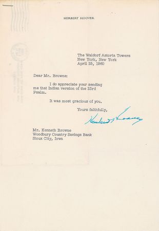 Lot #77 Dwight D. Eisenhower and Herbert Hoover Signed Photograph - Image 2