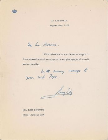Lot #342 King Juan Carlos I and Queen Sofia Signed Photograph - Image 2
