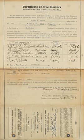 Lot #63 Herbert Hoover: Hoover consents to be named 