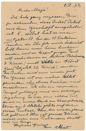 Lot #189 Albert Einstein: Albert and Elsa prepare for their 