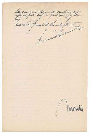 Lot #355 Benito Mussolini and Vittorio Emanuele III - Image 2