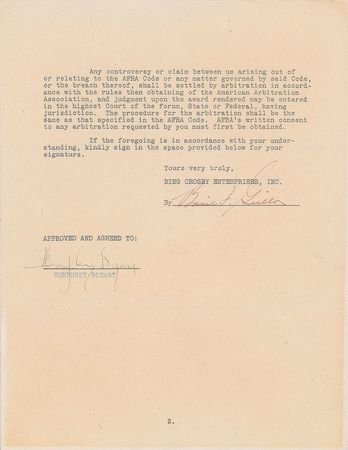 Lot #774 Humphrey Bogart and Lauren Bacall Signed Documents - Image 3