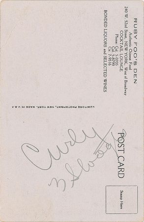 Lot #802 Three Stooges: Classic Stooges signatures of Moe, Larry, and Curly - Image 3