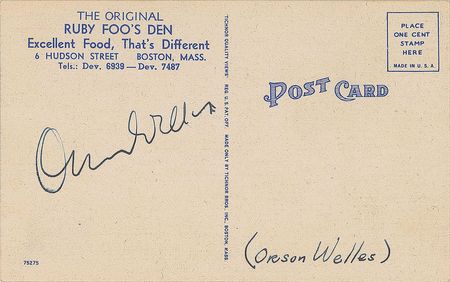Lot #863 Orson Welles Signature - Image 1