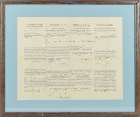 Lot #39 Rutherford B. Hayes: Whaling papers for a 