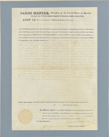 Lot #12 James Monroe Signed Document