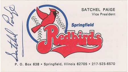 Lot #1026. Satchel Paige Business Card