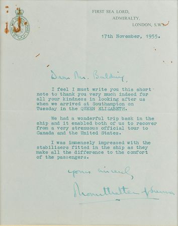 Lot #448 Mountbatten of Burma Typed Letter Signed - Image 2