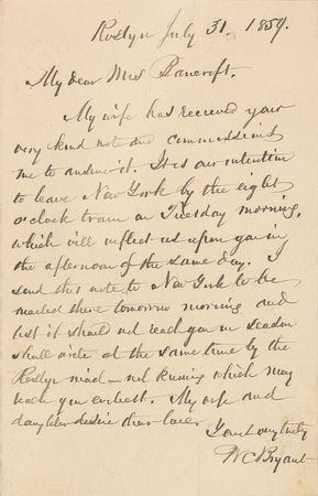 Lot #616 William Cullen Bryant Handwritten Letters Signed - Image 2