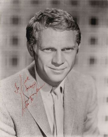 Lot #793 Steve McQueen: Beautifully inscribed portrait of 'The King of Cool' - Image 1