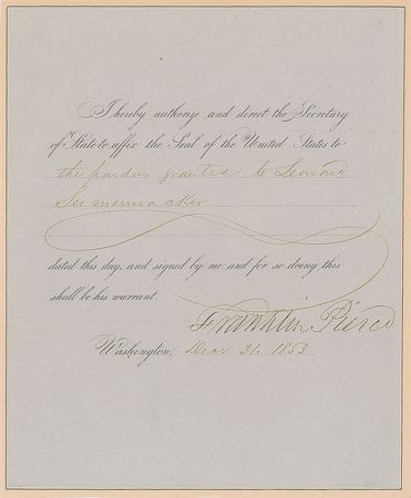 Lot #27 Franklin Pierce Signed Document