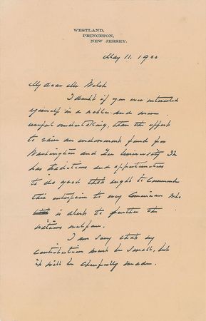 Lot #49 Grover Cleveland Handwritten Letter Signed - Image 1