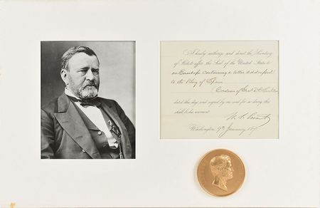 Lot #37 U. S. Grant: President Grant sends 