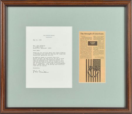 Lot #87 Bill Clinton: President Clinton on the Oklahoma City bombing: 