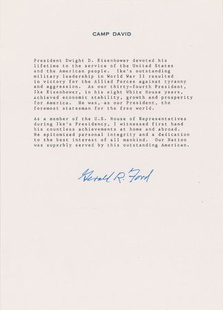 Lot #116 Gerald Ford: 