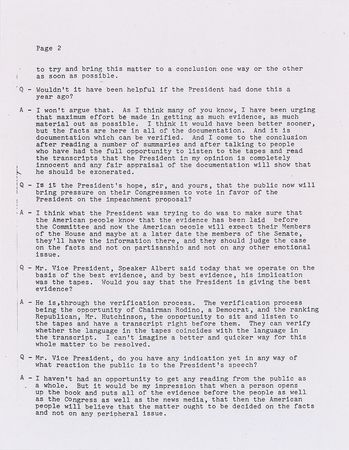 Lot #117 Gerald Ford Souvenir Typescript - Image 2