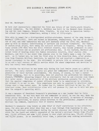 Lot #453 Hyman Rickover Typed Letter Signed and Submarine Relic - Image 2
