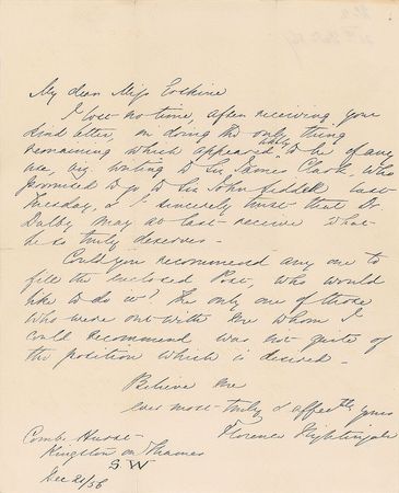 Lot #176 Florence Nightingale Handwritten Letter Signed - Image 1