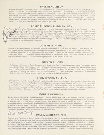 Lot #3031 Steve Jobs Signed Program - Image 4
