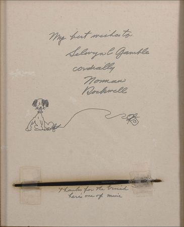 Lot #3048 Norman Rockwell Original Sketch and Brush - Image 2