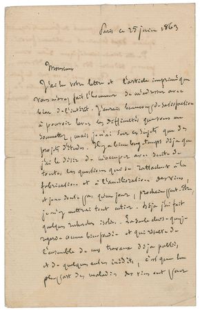 Lot #3016 Louis Pasteur Autograph Letter Signed - Image 1