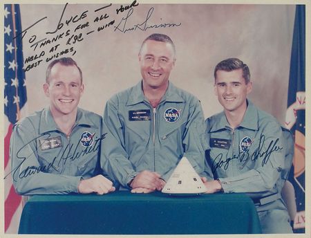 Lot #3023  Apollo 1 Signed Photograph and Flight Suit Patches - Image 2
